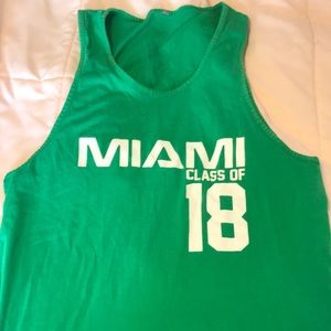 UM Miami hurricanes green tank top muscle shirt